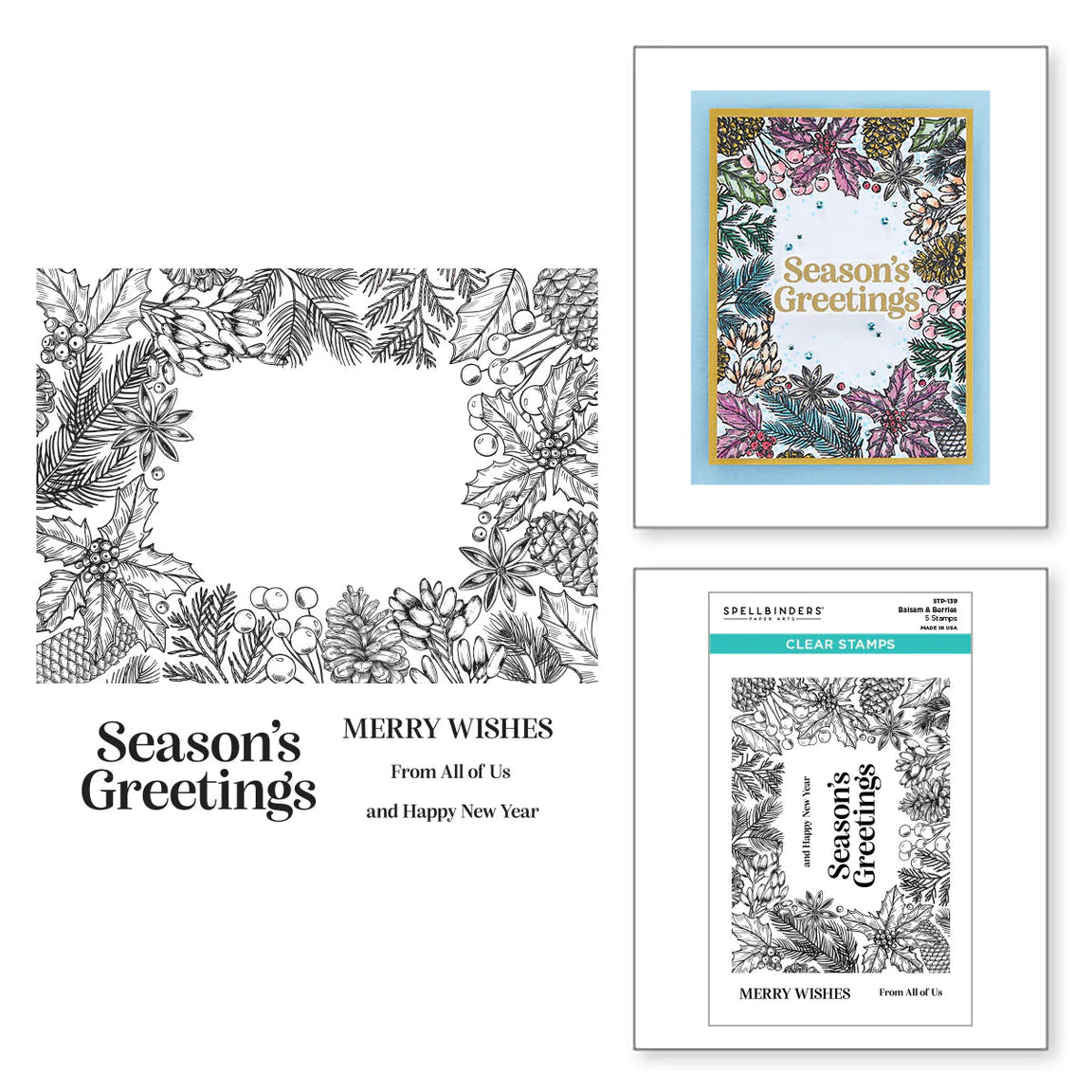 Spellbinders Balsam & Berries Clear Stamp Set from the Celebrate the Season Collection - STP-139