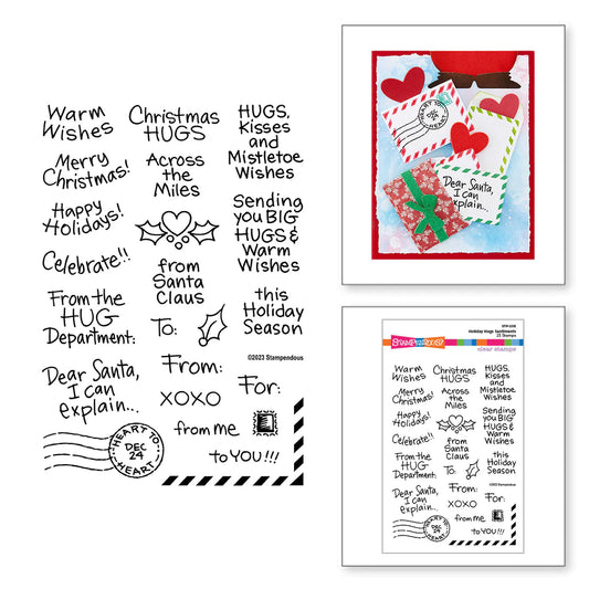 Stampendous Clear Stamp Set Holiday Hugs Sentiment - STP-205