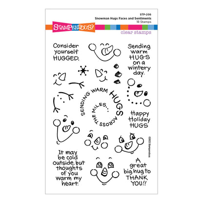 Stampendous Clear Stamp Set Snowman Hugs Faces & Sentiments - STP-206