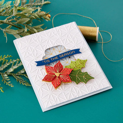 Spellbinders STITCHED POINSETTIA & HOLLY ETCHED DIES - S4-1299