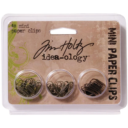 Tim Holtz Idea-Ology Metal Paper Clips .625" 48 Pc Antique Nickel, Brass & Copper - TH92791