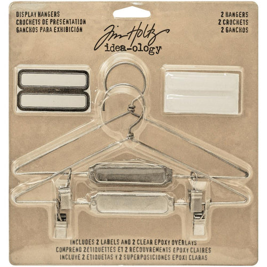 Tim Holtz Idea-Ology Metal Display Hangers 5.75"X3" 2 Pc Nickel - TH93271