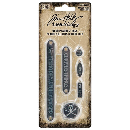 Tim Holtz Idea-Ology Word Plaques + Tags Halloween - TH94341