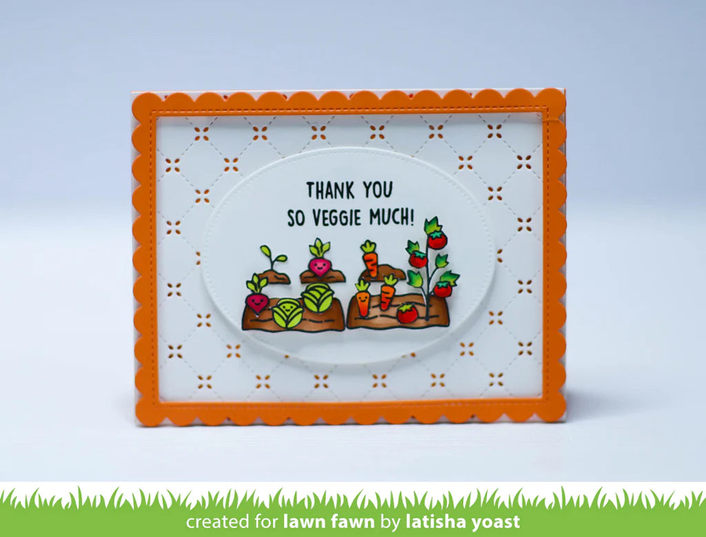 Lawn Fawn Veggie Happy Add-On Stamps - LF3342