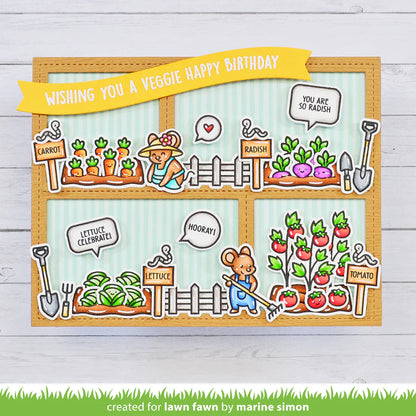 Lawn Fawn Veggie Happy Add-On Stamps - LF3342