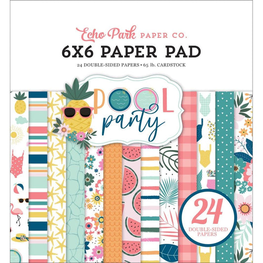Echo Park Double-Sided Paper Pad 6"X6" 24 Pc - Pool Party - OP240023