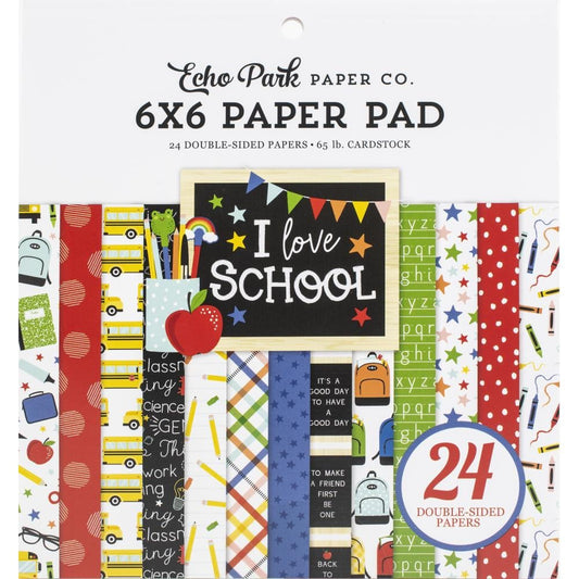 Echo Park Double-Sided Paper Pad 6"X6" 24 Pc - I Love School - CH243023