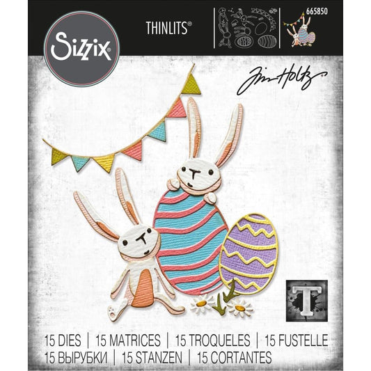Sizzix Thinlits Dies By Tim Holtz 15 Pc - Bunny Games - 665850