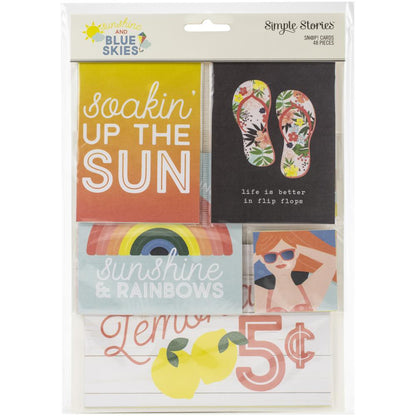 Simple Stories Sn@p! Card Pack 48 Pc - Sunshine & Blue Skies - SBS10627