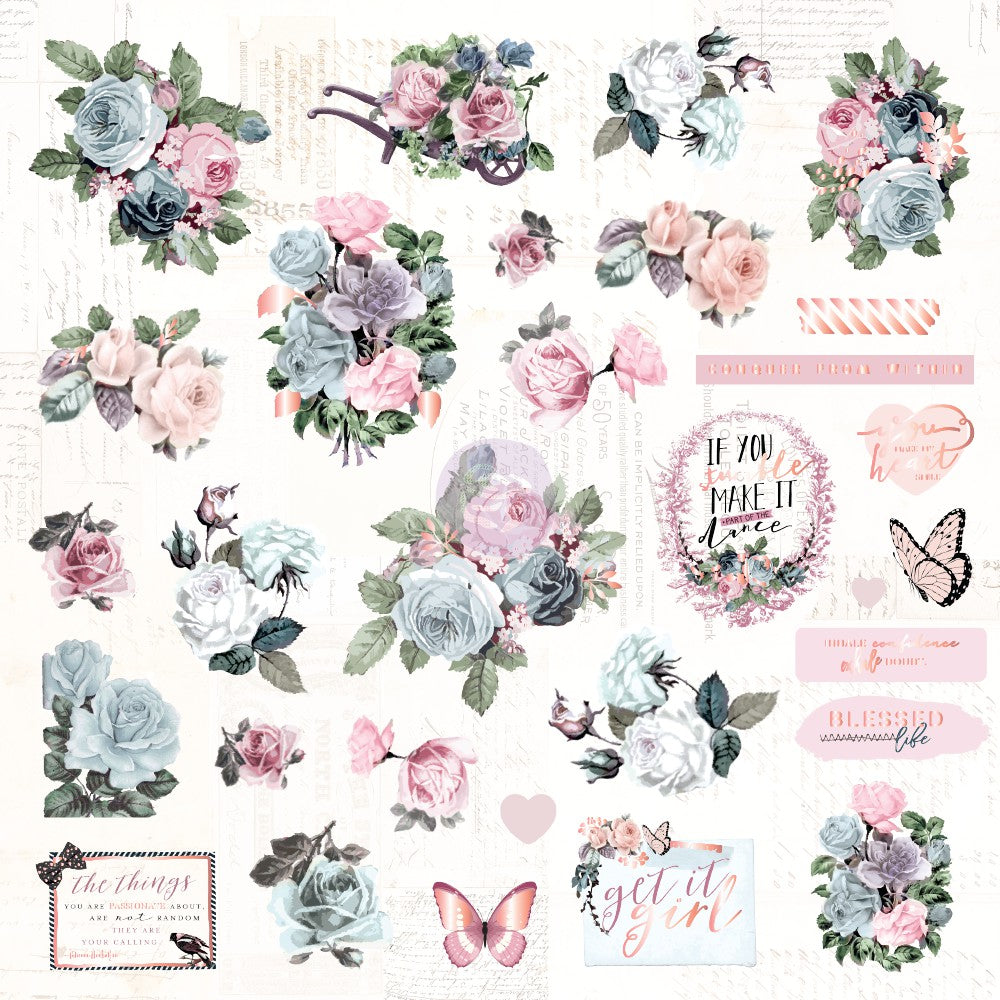 Prima Marketing Poetic Rose Ephemera & Acetate - 631727