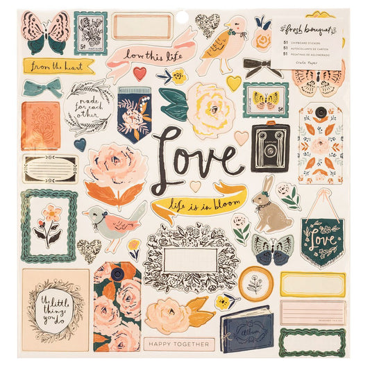 Crate Paper Fresh Bouquet Chipboard Stickers 12x12 - 373176