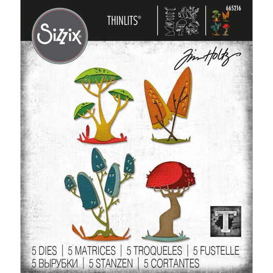 Sizzix Thinlits Dies By Tim Holtz 5 Pc - Funky Toadstools - 665216