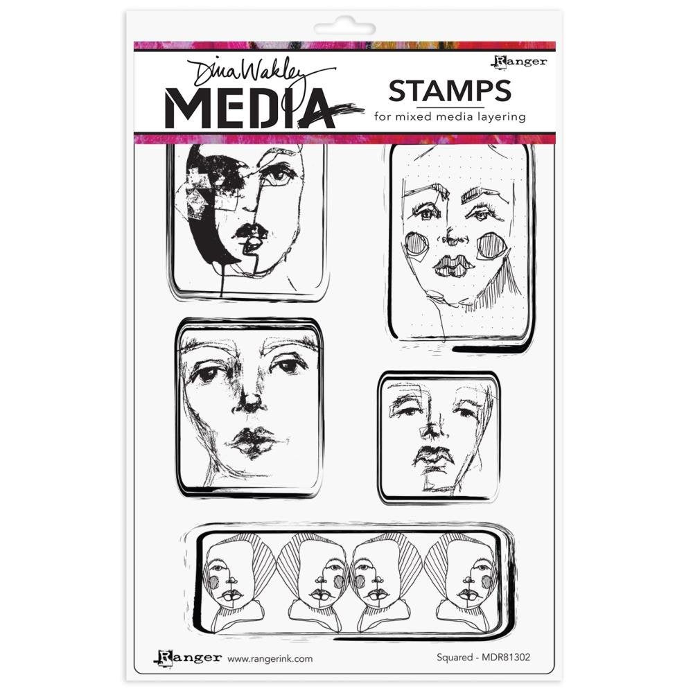 Dina Wakley Media Cling Stamps 6"X9" - Squared - MDR81302