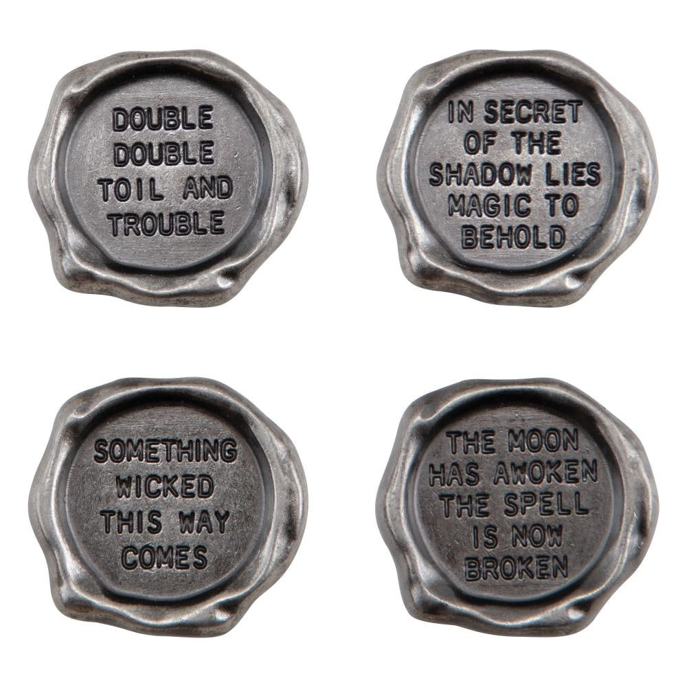 Tim Holtz Idea-Ology Metal Quote Seals 4 Pc - Halloween - TH94163