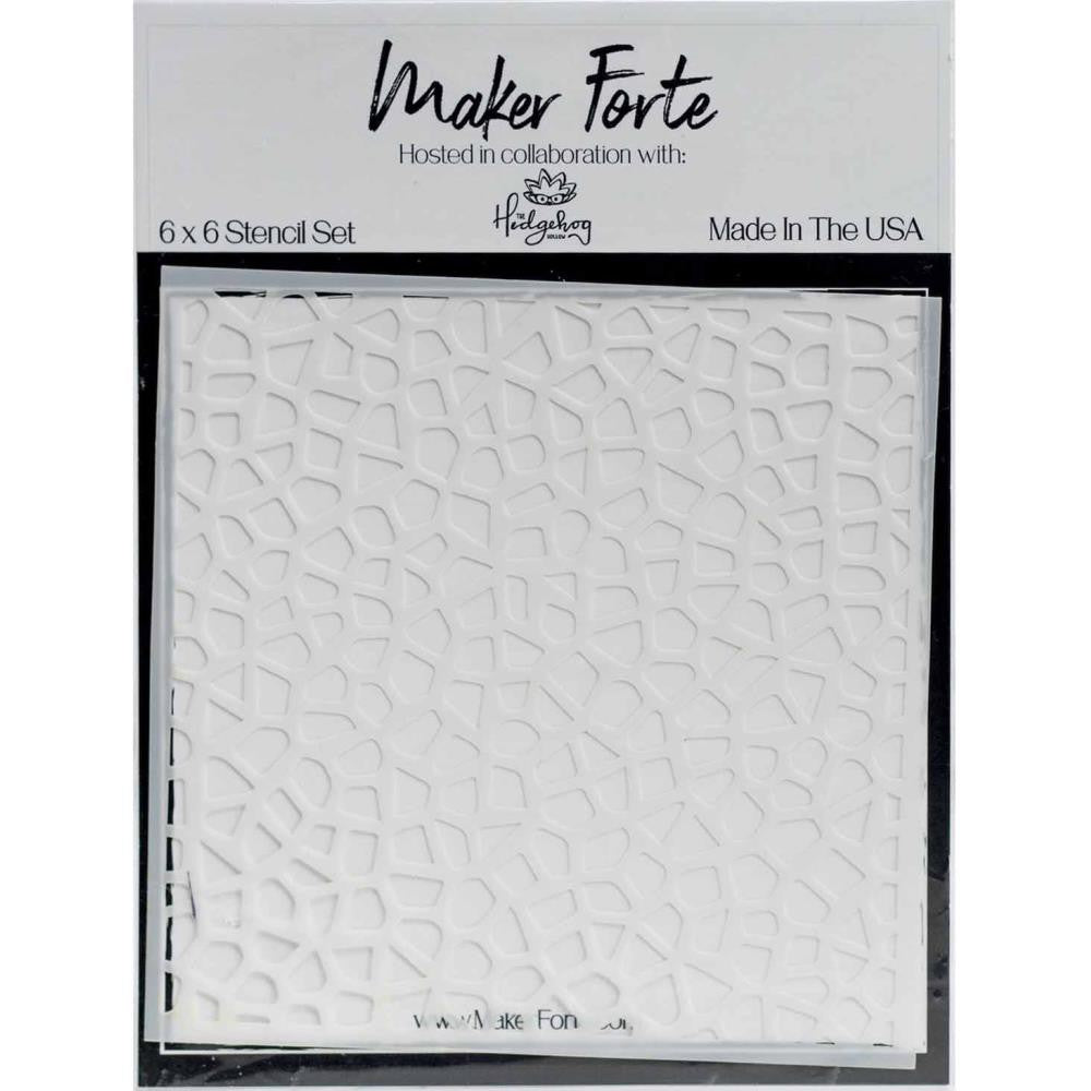 Maker Forte Stencils By Hedgehog Hollow 6"X6" - Cobblestone - 20090099