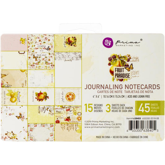 Prima Marketing Fruit Paradise Journaling Card 4"X6" 45 Pc - FP638405