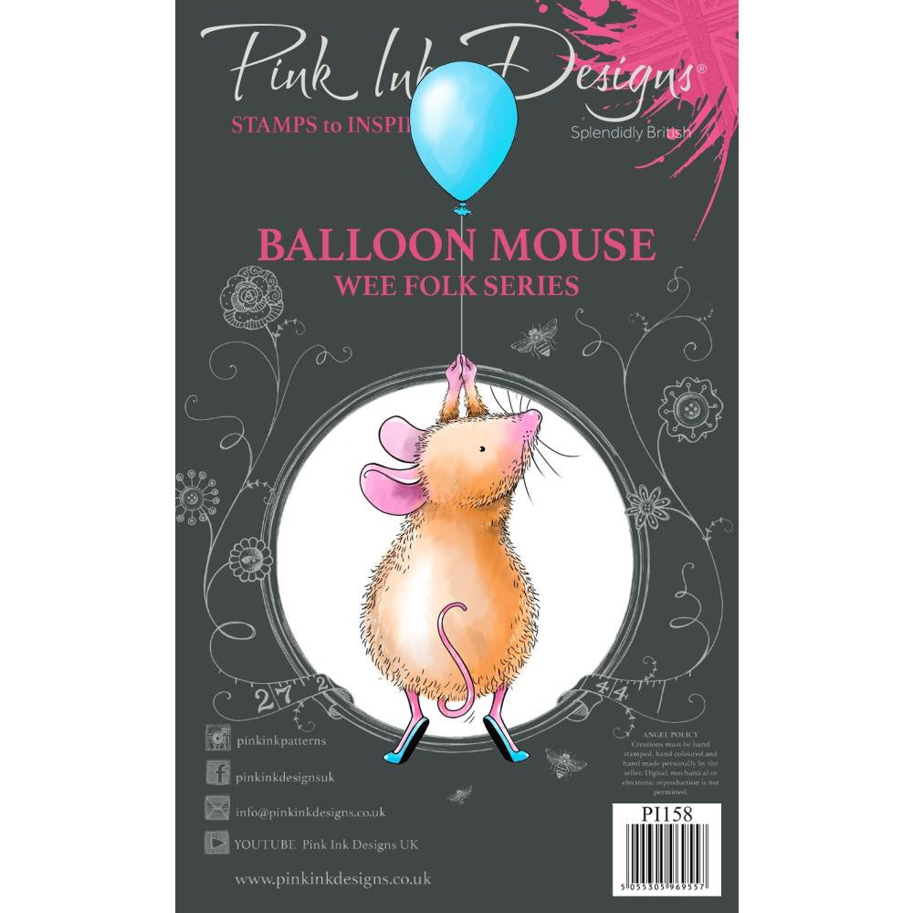 Pink Ink Designs A7 Clear Stamp Set - Balloon Mouse - PI158