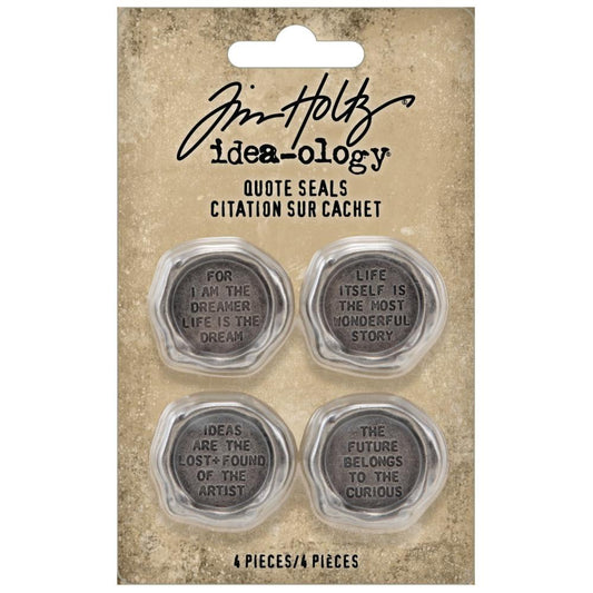Tim Holtz Idea-Ology Metal Quote Seals 4 Pc - TH94236