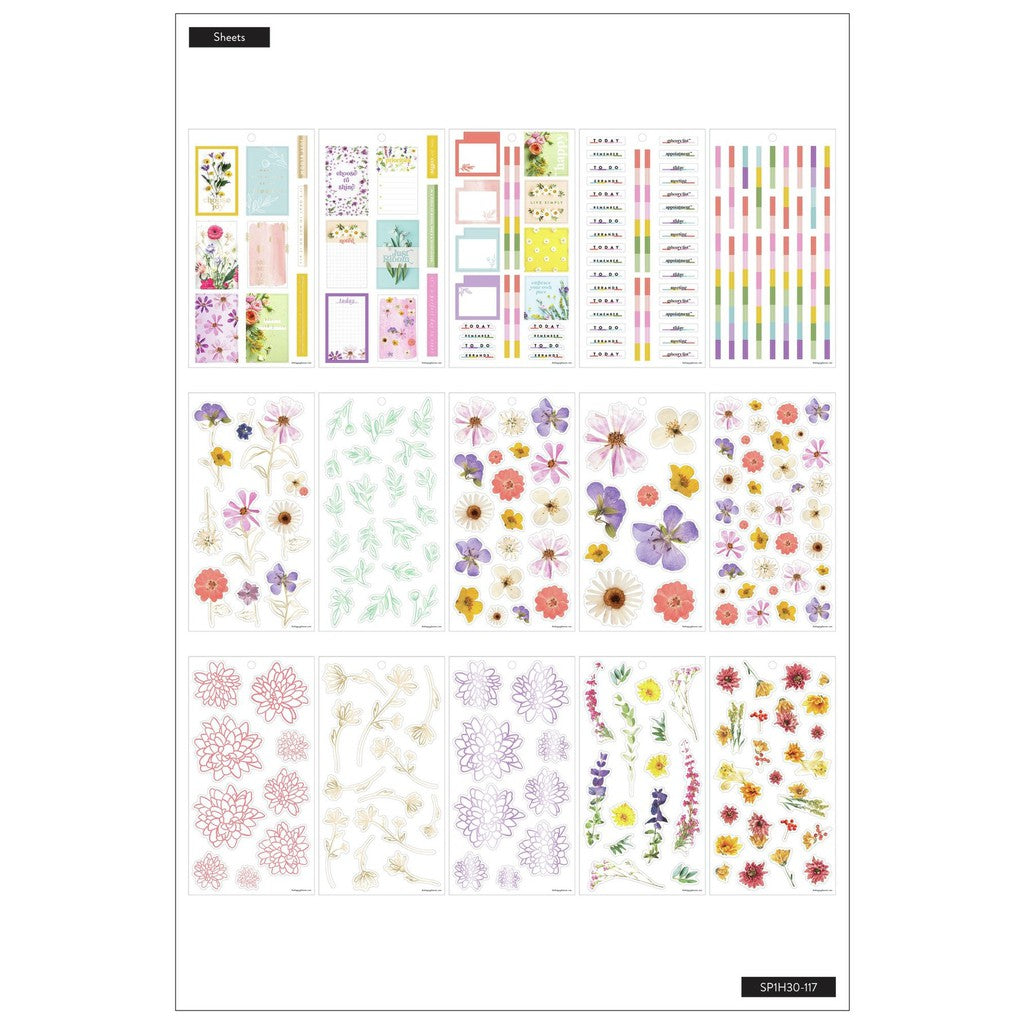 MAMBI Happy Planner Value Pack Stickers - Pressed Florals - SP1H30-117