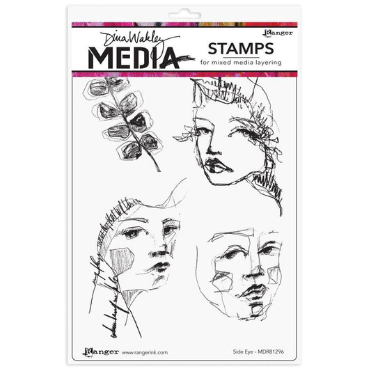 Dina Wakley Media Cling Stamps 6"X9" - Side Eye - MDR81296