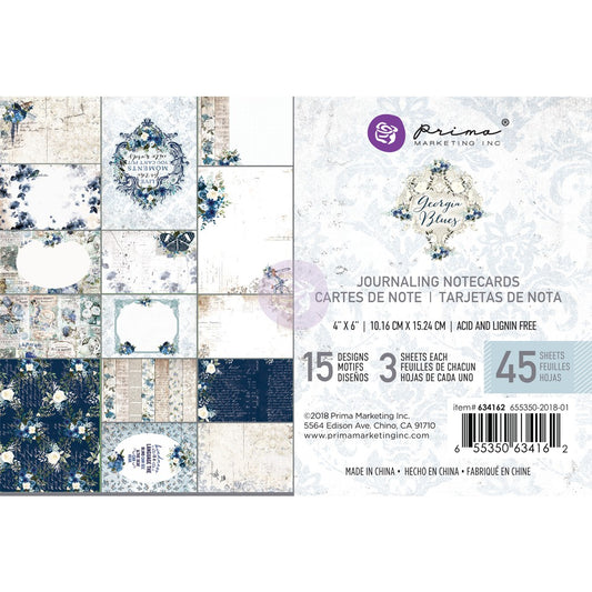 Prima Marketing Georgia Blues 4X6 Journaling Cards - 634162