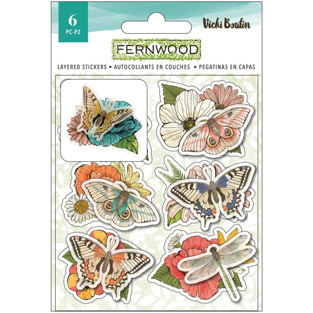 Vicki Boutin Fernwood Layered Stickers 6 Pc - VB010696