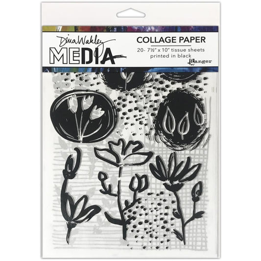 Dina Wakley Media Collage Tissue Paper 7.5"X10" 20 Pc - Things That Grow - MDA77893