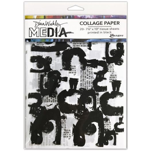 Dina Wakley Media Collage Tissue Paper 7.5"X10" 20 Pc - Painted Marks - MDA77879