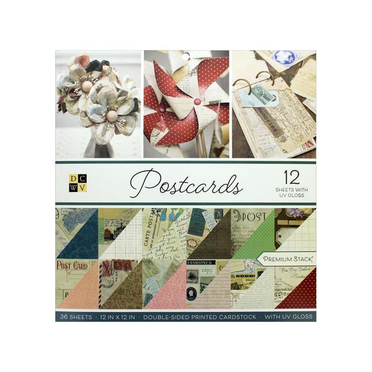 DCWV Tag Stack Paper Pad - 12x12 - Double Sided - Post Card - 318307