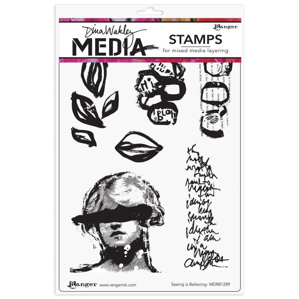 Dina Wakley Media Cling Stamps 6"X9" - Seeing Is Believing - MDR81289