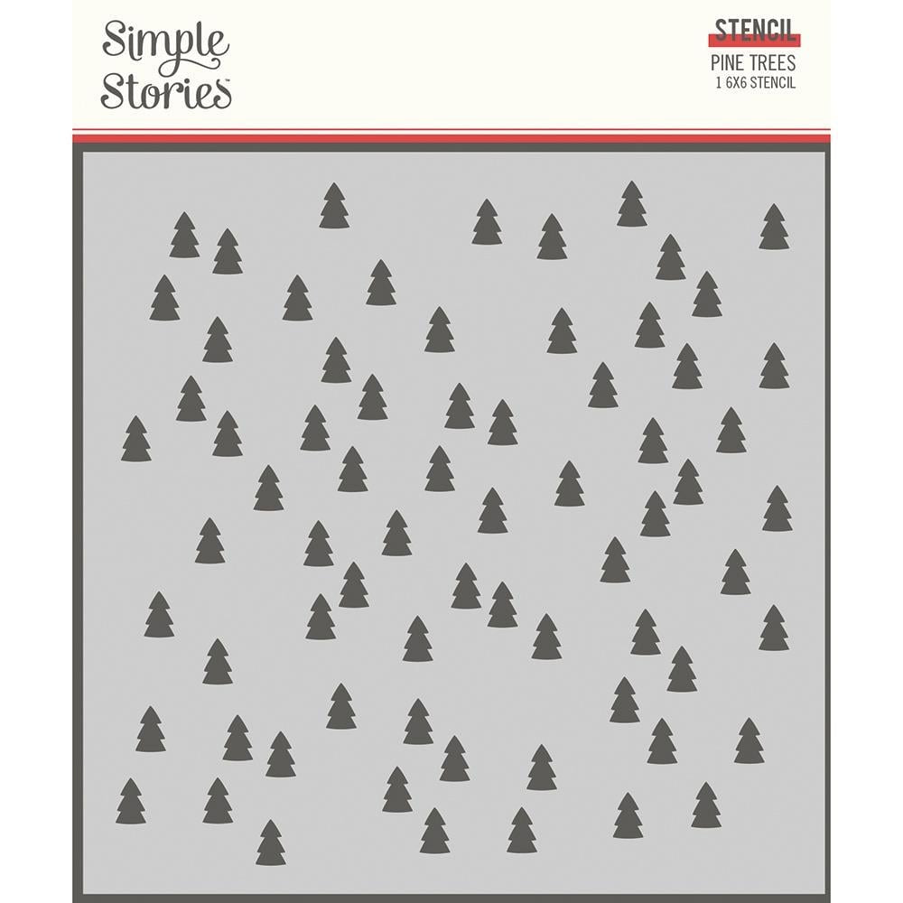 Simple Stories Make It Merry Stencil 6"X6" - Pine Trees - MAK15728