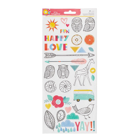 Amy Tangerine Oh Happy Life Accent and Phrases Stickers 6×12 - 376234