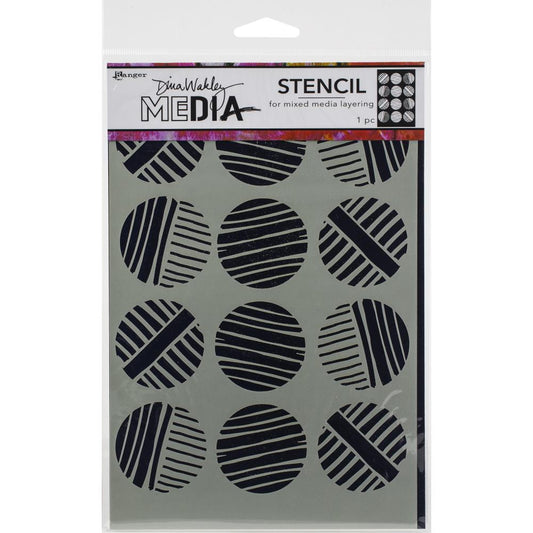 Dina Wakley Media Stencils 9"X6" - Lined Circles - MDS 74878