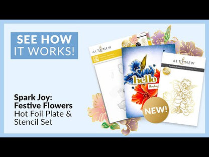 Altenew Spark Joy: Festive Flowers (Stencils and Hot Foil Plate) - ALT7713BN