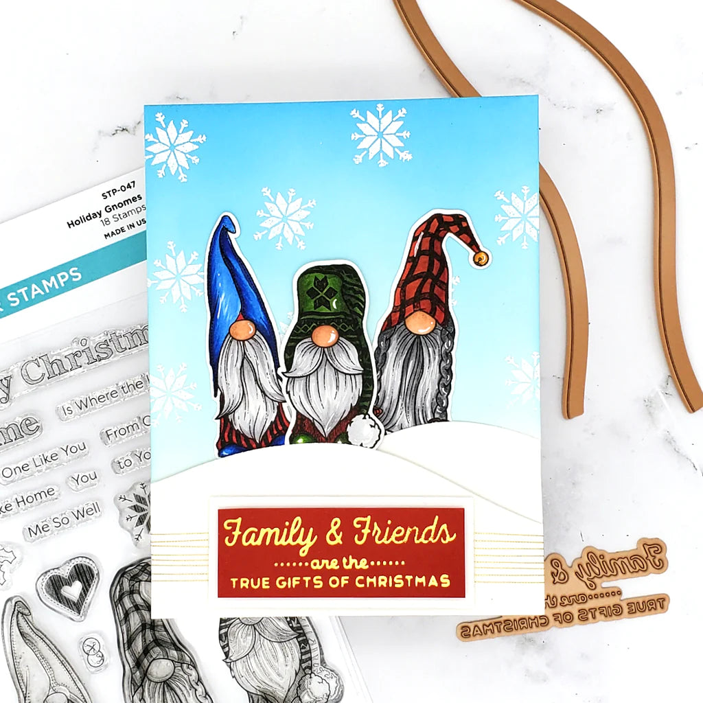 Spellbinders Holiday Gnomes Clear Stamps from the Be Merry Collection