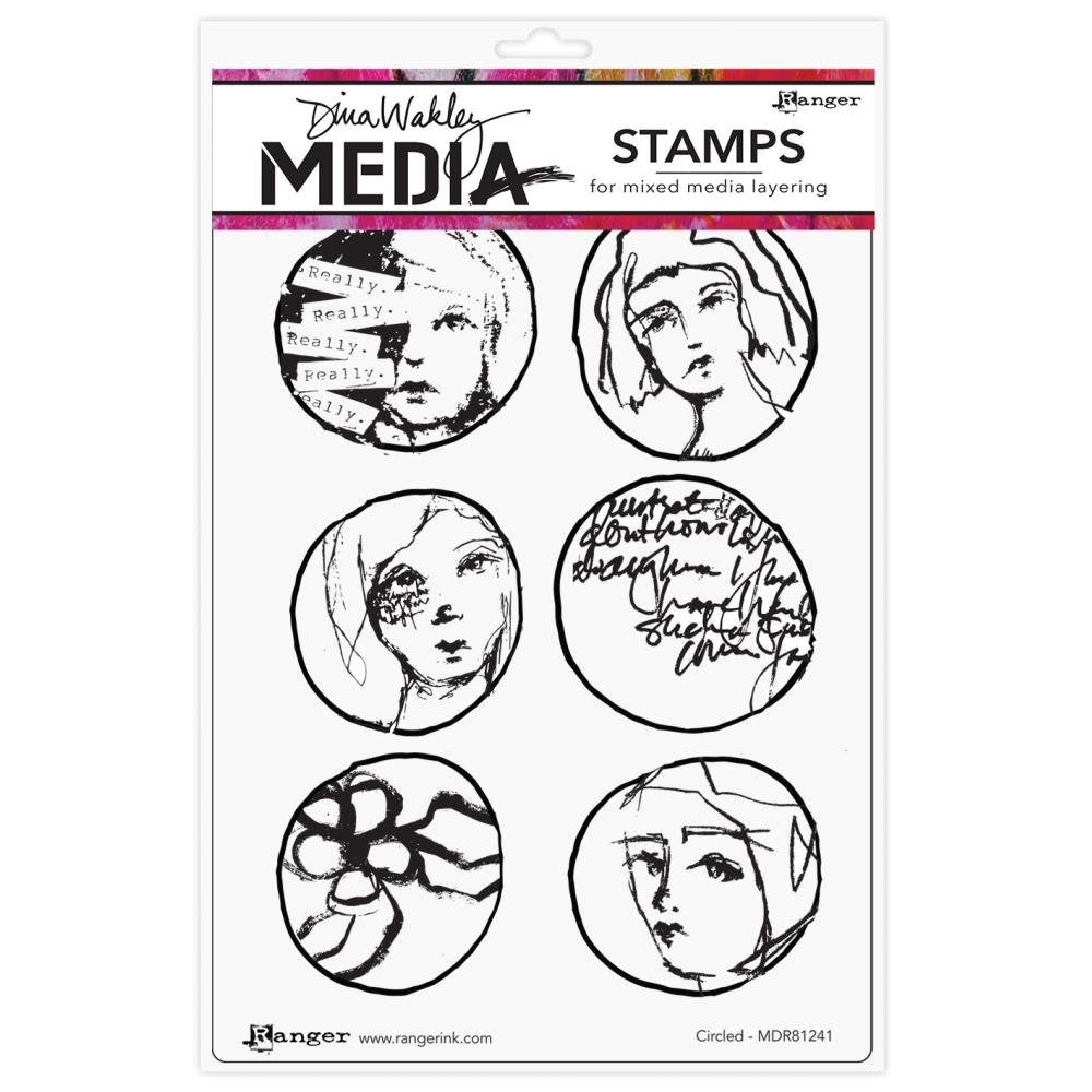 Dina Wakley Media Cling Stamps 6"X9" - Circled - MDR81241