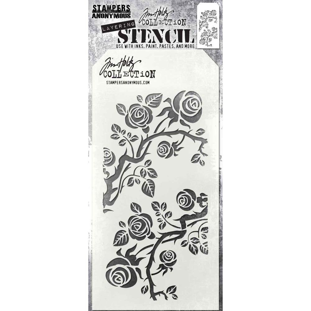 Tim Holtz Layered Stencil 4.125"X8.5" - Thorned - THS 162