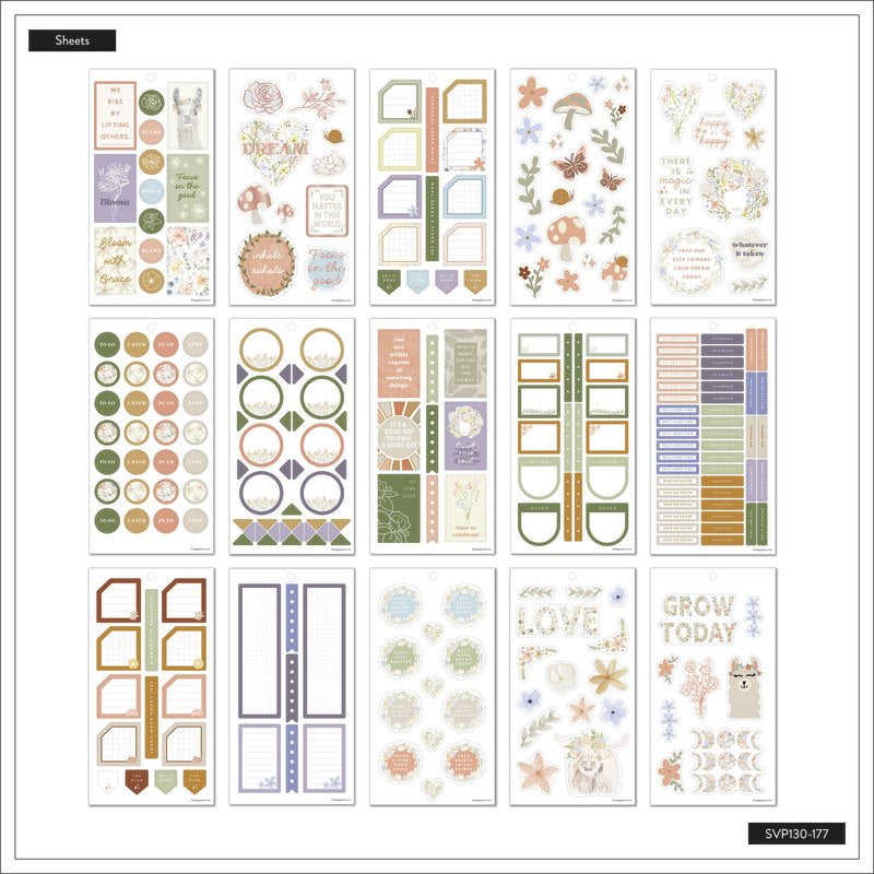 MAMBI Happy Planner x Zaewild Value Pack Stickers - Painted Blossoms - SVP130-177