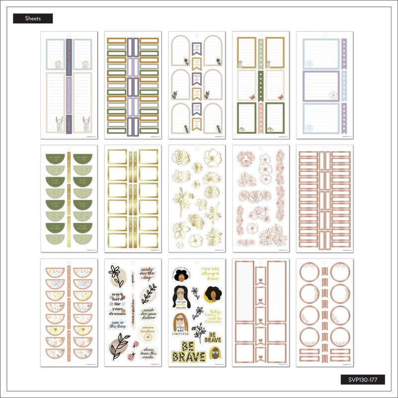 MAMBI Happy Planner x Zaewild Value Pack Stickers - Painted Blossoms - SVP130-177