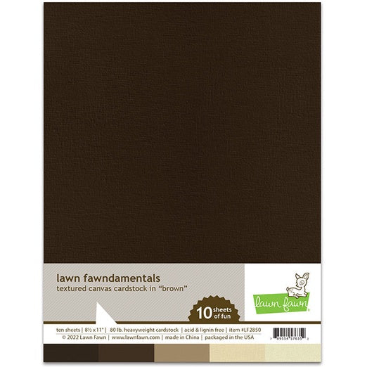 Lawn Fawn Textured Canvas Cardstock - Brown - LF2850