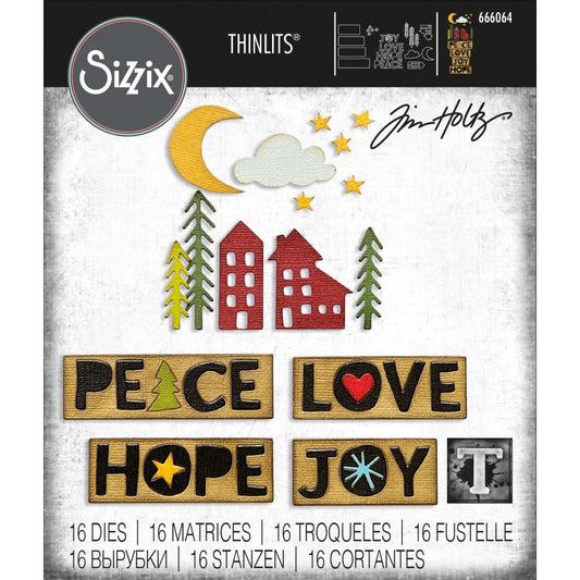 Sizzix Thinlits Dies By Tim Holtz 16 Pc - Christmas Cutouts - 666064