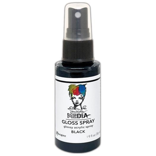 Dina Wakley Media Gloss Sprays 2oz - Black - MDO 73659