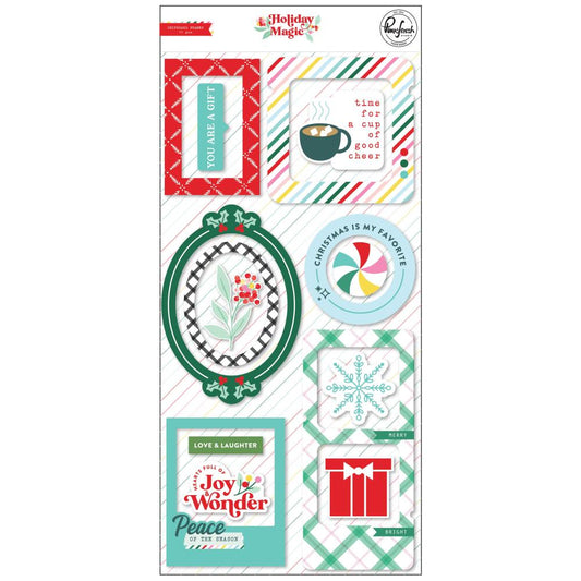 PinkFresh Chipboard Frames Stickers - Holiday Magic - PFHO0721