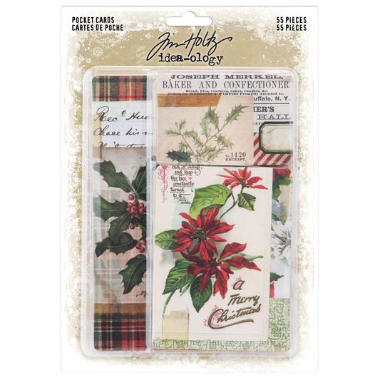 Tim Holtz Idea-Ology Pocket Cards 55 Pc - Christmas - TH94190